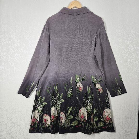 Jerrry T Dress Jacket Coat sz 1X Taupe Brown Button Front - Picture 8 of 15